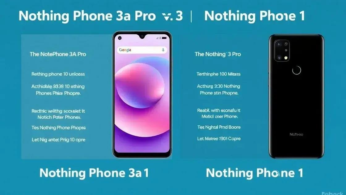 Comparação com outros smartphones da linha Nothing