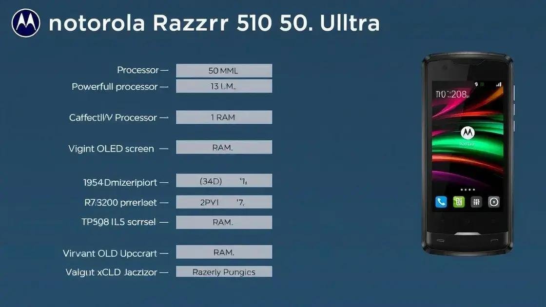 Especificações técnicas do Motorola Razr 50 Ultra Especificações técnicas do Motorola Razr 50 Ultra
