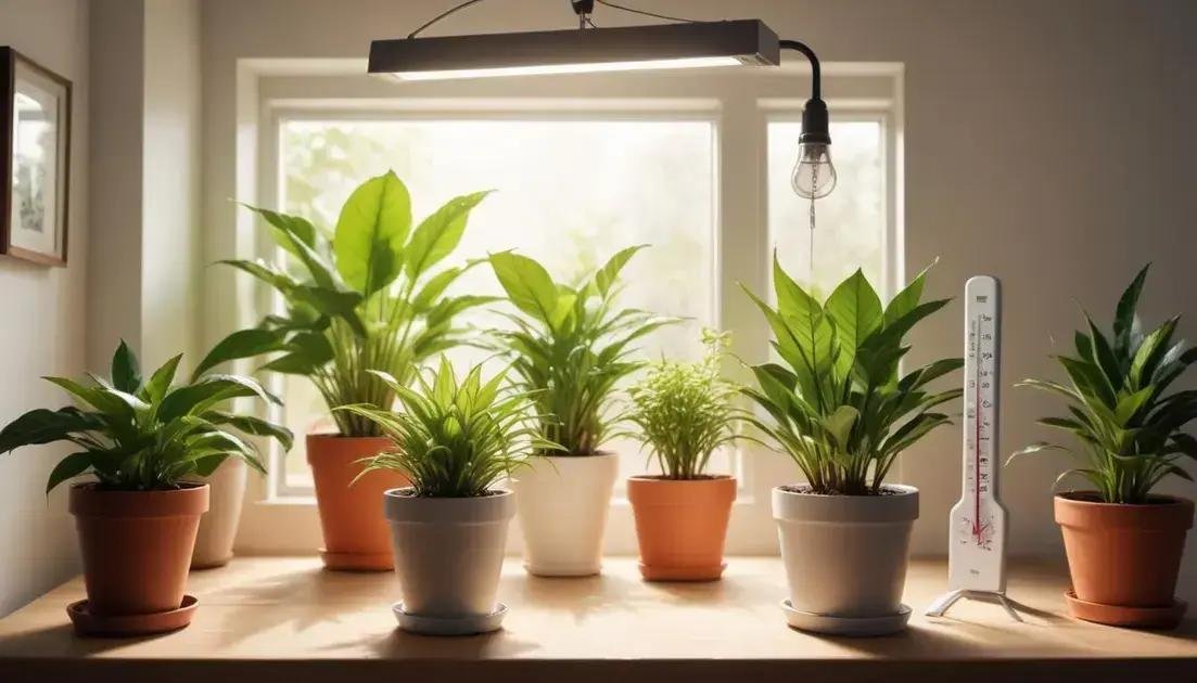 Requisitos de luz e temperatura para plantas internas